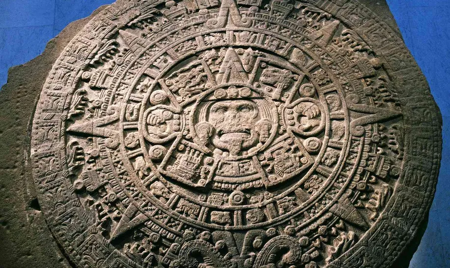 Mayan zodiac calendar carvings